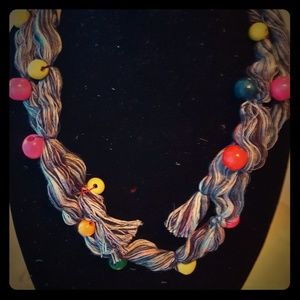 Handmade fiber necklace